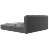 Makamii Temno siva oblazinjena zakonska postelja s prostorom za shranjevanje z letvenim dnom 140x200 cm Mano – | Shoptok.si