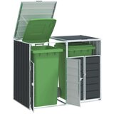 vidaXL spremište za 2 kanta za otpad antracit 144x81x113 cm čelično | shoptok.hr