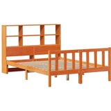 vidaXL Knjižna postelja brez vzmetnice vošč. rjava 140x190 cm borovina | Shoptok.si