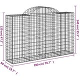  Lučne gabionske košare 10kom 200x50x120/140cm pocinčano željezo | shoptok.hr
