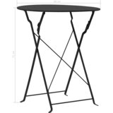  3-dijelni bistro set čelični crni | shoptok.hr