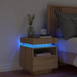 vidaXL Nočna omarica z LED lučkami sonoma hrast 40x39x48,5 cm Cene