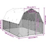  Kavez za kokoši s krovom 2,5x4x2,25 m pocinčani čelik | Eponuda.com
