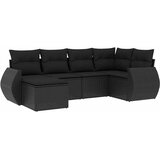 6-dijelni set vrtnih sofa s jastucima crni od poliratana | shoptok.hr
