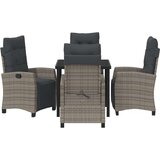 vidaXL 5-delni set za obedovanje na vrtu Siva Poli ratan | Shoptok.si
