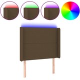  LED uzglavlje tamnosmeđe 103 x 16 x 118/128 cm od tkanine | shoptok.hr