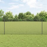 vidaXL varjena žična ograja s 44 u stebrički siva 1x50 m jeklo | Shoptok.si
