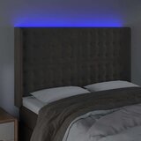  LED posteljno vzglavje temno sivo 147x16x118/128 cm žamet, (20793482) | Shoptok.si
