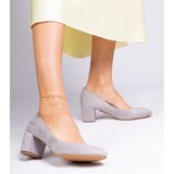 Gemre Telis classic gray eco-suede block heels | ePonuda.com