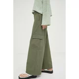 Resume Pamučne hlače Résumé boja: zelena, široke, visoki struk