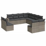  11-dijelni set vrtnih sofa od poliratana s jastucima sivi | shoptok.hr