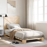  The Living Store Posteljni okvir z vzglavjem 90x200 cm trdna borovina - Posteljni Okvir, (21532018) | Shoptok.si