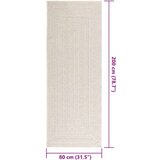  Rug "ZIZUR" Cream 80x200 cm Juta videz Notranje in zunanje | Shoptok.si