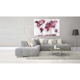  Slika - World Map: Red Watercolors (3 Parts) 120x80 | shoptok.hr