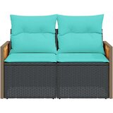  Vrtna sofa s jastucima za 2 osobe crna poli ratan - Crna 1 bez spremišta | shoptok.hr