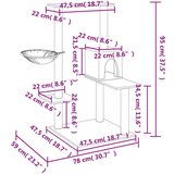  Penjalica za mačke sa stupovima za grebanje svjetlosiva 95 cm | shoptok.hr