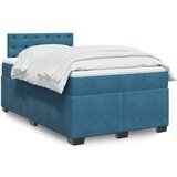 vidaXL Box spring postelja z vzmetnico modra 120x190 cm žamet Cene