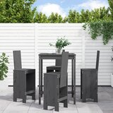  The Living Store Vrtna barska garnitura 5-delna siva trdna borovina - Vrtna Barska Garnitura, (21460176) | Shoptok.si