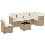 Maison Chic Seti vrtnega pohištva - Vrtna garnitura - Vrtni pohištvo set 7-delna z blazinami bež poli ratan, (21806419) | Shoptok.si