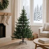  Umjetno božićno drvce s nogom 150 cm PVC i metal Zelena - Zelena 150 cm bez LED svjetala | shoptok.hr