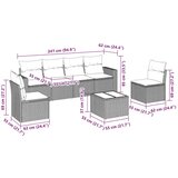  7-dijelni set vrtnih sofa od poliratana s jastucima crni | shoptok.hr