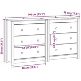  Kreveta 2 kom. Vosak Smeđa 140 x 35 x 80 cm Masivna borovina - Vosak smeđa | shoptok.hr