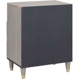 vidaXL Noćni ormar s ladicama Siva 50 x 33 x 62 cm masivno drvo manga | shoptok.hr