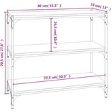 TV ormarić boja hrasta 80x33x70,5 cm konstruirano drvo i čelik | shoptok.hr