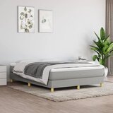 vidaXL Box spring posteljni z vzmetnico svetlo siv 140x190 cm blago Cene