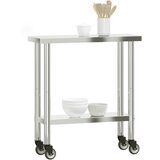  Kuhinjski radni stol s kotačima 82,5x30x85 cm nehrđajući čelik | Eponuda.com