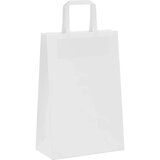 Papirnate vrećice 250 kom s ručkama bijele 21x11x31 cm | shoptok.hr