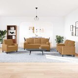  4-dijelni set sofa s jastucima smeđi baršunasti | shoptok.hr
