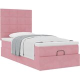 vidaXL Otomanski posteljni okvir z vzmetnicami roza 80x200cm žamet | Shoptok.si