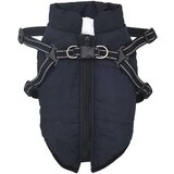 vidaXL Pasji plašč s pasom Nepremočljiv odsevni mornarsko modra 2XL | Shoptok.si