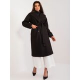 Fashion Hunters Black cashmere coat with belt cene