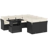  9-dijelni set vrtnih sofa s jastucima crni od poliratana Crna 100 x 55 x 73 cm | Shoptok.si
