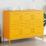 vidaXL Komoda gorčično rumena 100,5x39x79 cm hladno valjano jeklo Cene