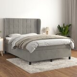 vidaXL Krevet s oprugama i madracem svjetlosivi 140x190 cm baršunasti Cijene