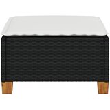  Vrtni tabure s jastukom crni 63,5x56x32 cm od poliratana | shoptok.hr
