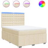  Krevet s oprugama i madracem krem 160x200 cm od tkanine | shoptok.hr