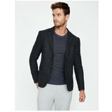 Koton Men's Gray Button Detailed Blazer Jacket Cene