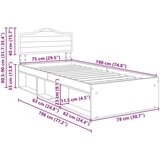  Okvir za krevet Staro drvo 75 x 190 cm Čvrsto borovo drvo | shoptok.hr