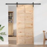  Hlevska vrata Naravna 80 x 2,5 x 208 cm Trdna borovina, (5000233981) | Shoptok.si