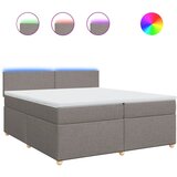 vidaXL Krevet s oprugama i madracem smeđesivi 200x200 cm od tkanine | shoptok.hr