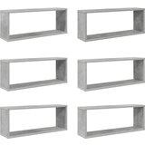  Kockaste zidne police 6 kom boja betona 60 x 15 x 23 cm drvene | Eponuda.com