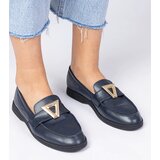 Gemre Navy blue women's loafers with elegant embellishment Viletta | Shoptok.si