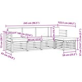  Set vanjskih sofa 5 pcs Bijela i antracit 245 x 122,5 x 73 cm | shoptok.hr
