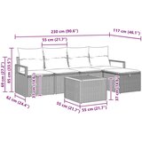  Sjedeća garnitura za vrt s jastukom 6 pcs Crna poliratan | shoptok.hr