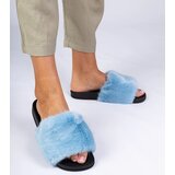 Gemre Blue flip-flops with fur Manny | ePonuda.com