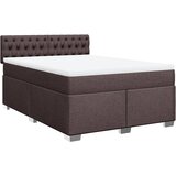 vidaXL Box spring postelja z vzmetnico temno rjav 140x190 cm blago, (21306990) Cene